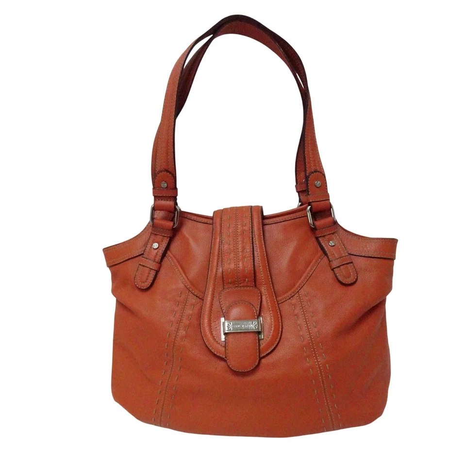 Bolso de Hombro Isaac Mizrahi Cuero Naranja ¡Excelente! Foto 1 de 4