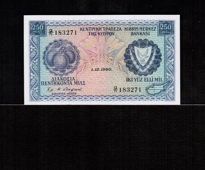 Cyprus 250 MILS 1980  Serie Q/71 183271  Gem UNC - Image 1 of 2