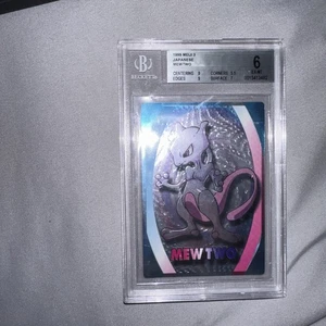 1999 Pokemon Japanese Meiji MewTwo Embossed Promo BGC 6 - Picture 1 of 1