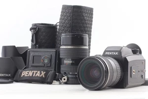 [ Fast neuwertig] 2 Objektive 2 Back Pentax 645N analoge Kamera FA Zoom 45-85 mm 80-160 mm JAPAN - Bild 1 von 24