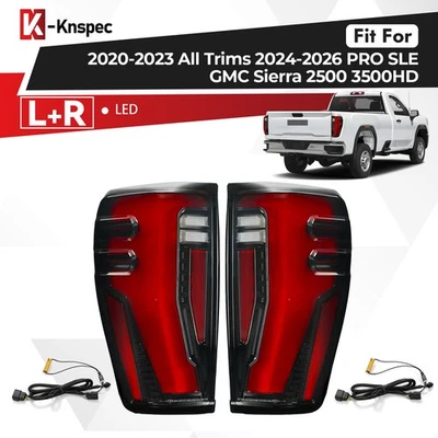 For 2020-2026 GMC SIERRA 2500 3500 Upgrade LED Tail Light Pair Black Left+Right Foto 1 de 4