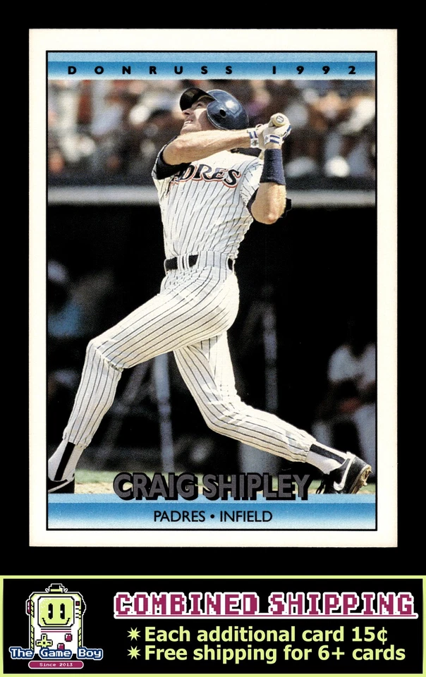1992 Donruss #667 Craig Shipley San Diego Padres RC - Image 1 of 2