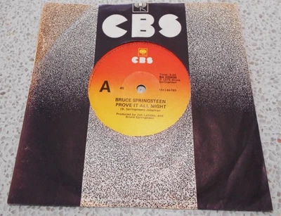Bruce Springsteen–Prove It All Night 45 Single Australia Pressing CBS BA 222430 - Image 1 of 4