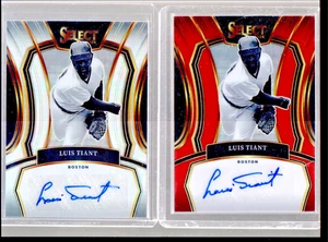 2024 Panini Select Luis Tiant Red Sox Prizm Auto Lot Silver and Red 18/99 - Picture 1 of 2