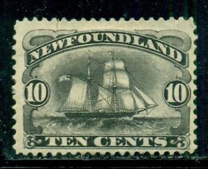 NEWFOUNDLAND 59 SG54 MH 1894 10c black Schooner Cat$140