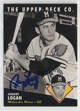 Johnny Logan 1994 Upper Deck Heroes autographed card Milwaukee Braves