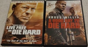 Live Free or Die Hard & A Good Day to Die Hard Bruce Willis DVD Movies  - Imagen 1 de 2