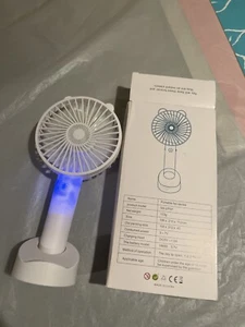 Portable Rechargeable Fan Mini Handy Fan Air Cooler USB w/ Battery and Stand - Picture 1 of 2