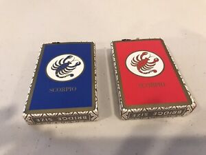 Panneau astrologique vintage Scorpion cartes à jouer 2 paquets pont taille complète