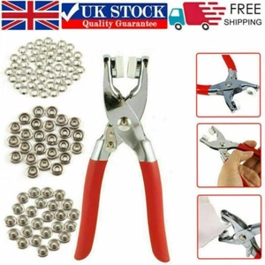 100 Stück Set Druckknöpfe Set Ring Druckknöpfe mit Zange UK - Bild 1 von 12