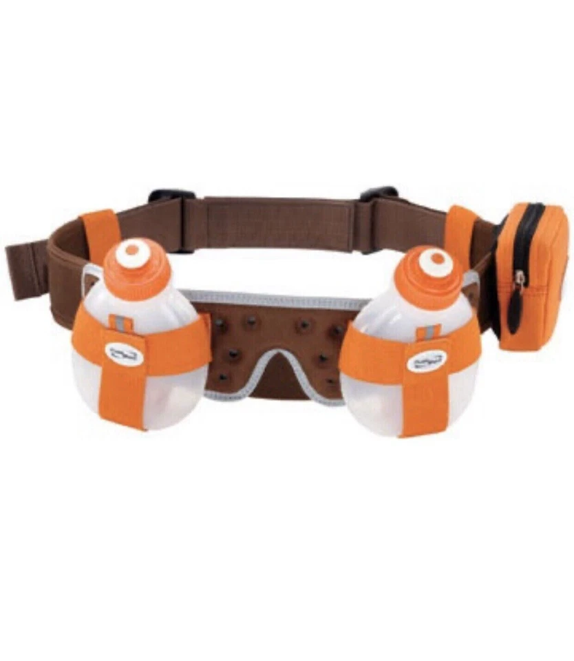 FuelBelt Helium 2-Bottle Hydration Belt Running - Tangerine/Cocoa - OS - NEW - Image 1 of 1