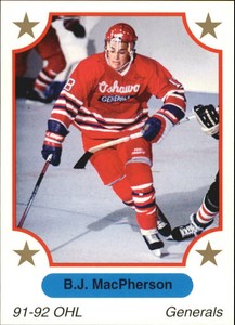 1991-92 7th Inning Sketch OHL #158 B.J. MacPherson - NM-MT