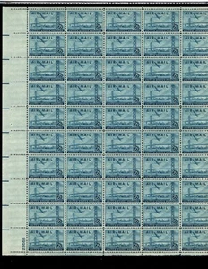 US AIRMAIL SCOTT#C36, 25C STAMP PLANE OVER BRIDGE SHEET OF 50 MNH OG - Picture 1 of 1