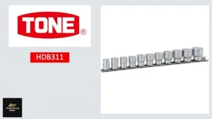 TONE HDB311 3/8" Drive Socket Set 12pt. with Holder 11 Items Inch Size JAPAN - Picture 1 of 4