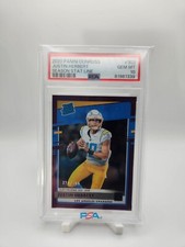 2020 Donruss Justin Herbert Purple Season Stat Line 303 RC PSA /500 Rated Rookie