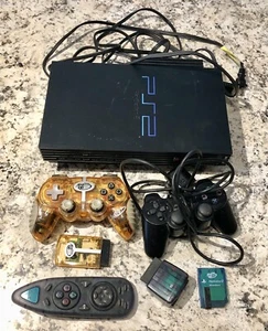 Sony PlayStation 2 Console, 2 Controllers, Remote, Card And 11 Games; All Used - Picture 1 of 8