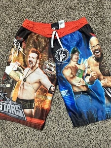 WWE Board Shorts - Cena Rock Sheamus Triple H - Youth XL 14/16 - All Over Print - Picture 1 of 7