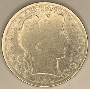 1898 P Barber Half Dollar (G) ~ 90% Silver ~ Brilliant U.S. Coin ~ B3091 - Picture 1 of 2