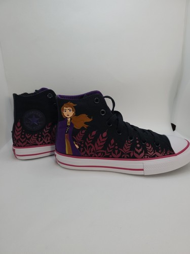 Tela alta nera Converse Disney Frozen Chuck Taylor per bambini taglia 2 junior