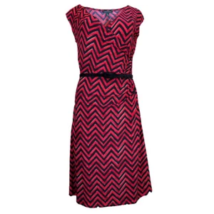 Ralph Lauren Damen Chevron-Print Flügelärmel Gürtel Surplice Kleid, Größe M - Bild 1 von 3