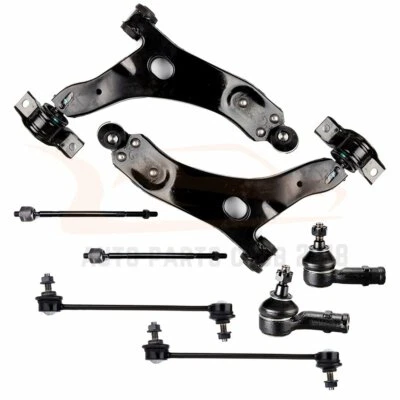 Fits 08 Focus 2.0L 2.3L 8pieces Front Lower Control Arms Tie Rods Suspension Kit Foto 1 de 4