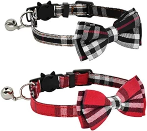 2 Pack/Set Cat Collar Breakaway with Cute and Bell for Kitty and Some Puppies, - Picture 1 of 12