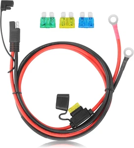 4FT 10AWG SAE Battery Connector, 2-Pin SAE Quick Disconnect to Ring Terminal Cab - Picture 1 of 7
