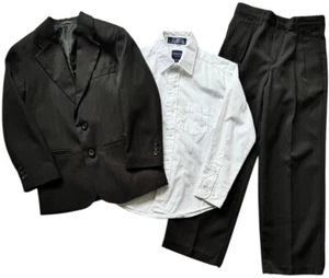 Arrow Boys Suit size 8 Black Jacket and Pants White Button Up Shirt - Picture 1 of 24