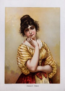 Litografía elegante gratuita con impresión de arte antiguo de 1892 - Imagen 1 de 3