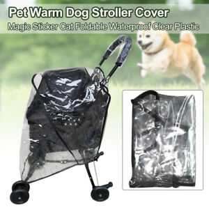 Universal Pushchair Transparent Dog Rain COVER for Foldable Pet Buggy