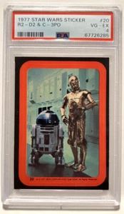 Star Wars 1977 pegatina #20 R2-D2 y C-3PO PSA 4 en muy buen estado-ex - Imagen 1 de 2