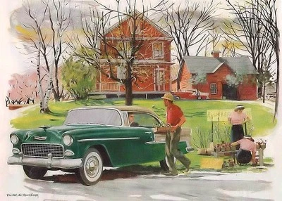 ADVERTISING LOT 21 PRINTS 1955-56 CHEVROLET 5x7 REPRINT  PAPER GLOSSY PHOTO'S - Image 1 of 4