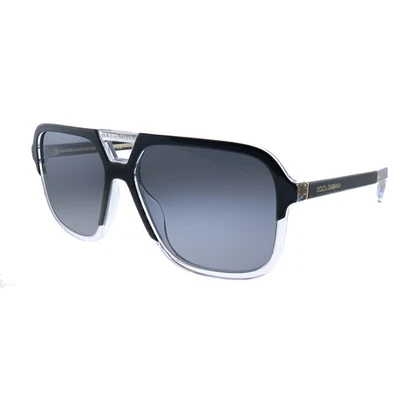 Nuevo Dolce & Gabbana DG 4354 501/81 Top Negro Sobre Cristal Gafas de sol Lente Gris Foto 1 de 3