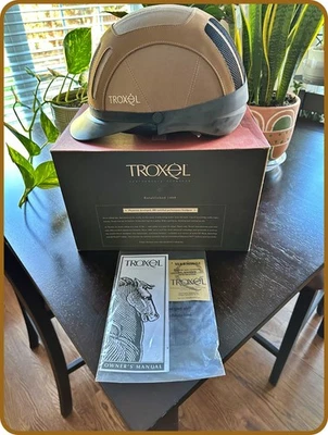 Troxel Sierra Western Riding Helmet Tan Brown Suede Horseback - NEW - Image 1 of 4