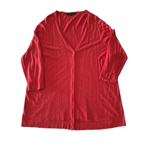 Maggie T Size 2 /20 22 Orange Lightweight Alpaca Viscose Blend Knit Cardigan - Picture 1 of 7