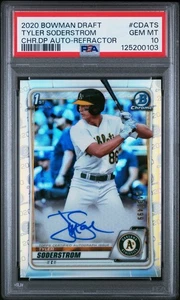 Bowman Chrome Tyler Soderstrom 2020 refractor automático/499 A’s Gem como nuevo PSA 10 - Imagen 1 de 2