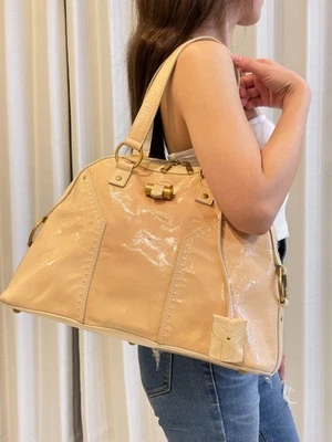 YSL Muse Handbag  Pink Patent Leather Tote Bag - Image 1 of 4