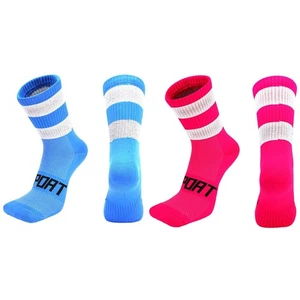 2Pairs Cycling Socks Pro Road Bicycle Riding Bike Sports Ankle Socks Pink Blue - Picture 1 of 7