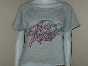 NEW OBEY PROPAGANDA LOGO RETRO VINTAGE OVERSIZED CROP SWEATER T SHIRT TOP M - Picture 1 of 6