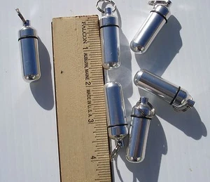 12 ID HOLDERS WITH KEY CHAINS  GIFTS. ( ALUMINUM ) LENGTH 1 3/4'' DIAMETER 1/2'' - Picture 1 of 4