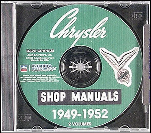 Manuale Di Riparazione Chrysler CD 1949 1950 1951 1952 Per Tutti I Modelli - Immagine 1 di 1
