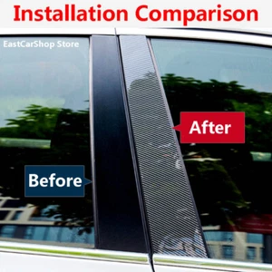 6PCS Carbon Fiber Look Window Pillar Posts Trim Fit For Porsche Macan 2014-2022 - Picture 1 of 7