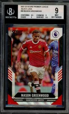 Mason Greenwood Card 2021-22 Score Premier League Black Lava (1 of 1) #68 BGS 9 - Image 1 of 2