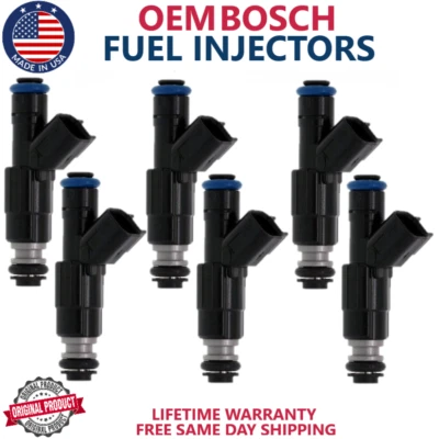 x6 OEM BOSCH Fuel Injectors For 1999-2004 Jeep Grand Cherokee 4.0L I6 - Image 1 of 4