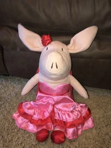 OLIVIA PIG FLAMENCO DANCER Pink Dress Rose 15" Plush Red Backpack EUC - Picture 1 of 5