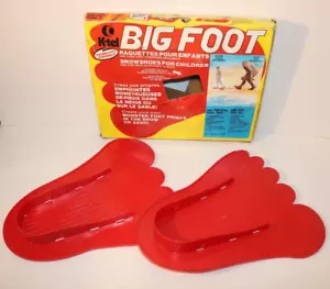 Racchette da neve vintage K-tel BIG FOOT 1977 con scatola originale, senza cinghie, 15" x 12" - Foto 1 di 11