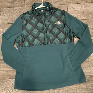 Womens The North Face 1/4 Zip Fleece Jacket Green Women Size Large - Picture 1 of 8