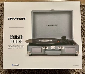 Crosley Cruiser Deluxe 3-Speed Bluetooth Portable Turntable Record Tourmaline - Picture 1 of 5
