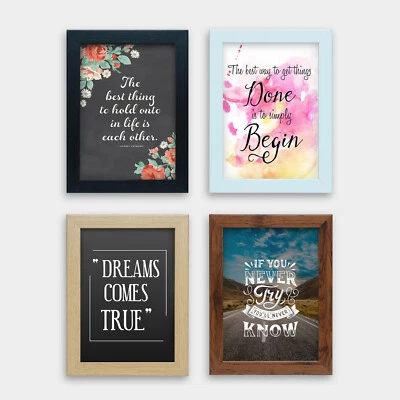 A1 A2 A3 A4 PICTURE FRAME PHOTO FRAME POSTER FRAME WOODEN EFFECT BLACK WHITE OAK - Image 1 of 3