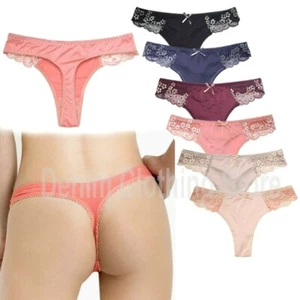 6 pcs WOMEN SEXY THONGS G STRING PANTIES BRIEFS KNICKERS LINGERIE UNDERWEAR S~XL - Picture 1 of 3
